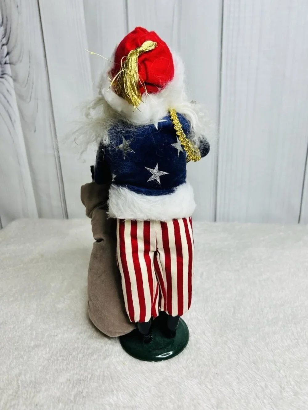 Byers Choice Carolers Patriotic Uncle Sam Santa Claus Red White Blue Vintage